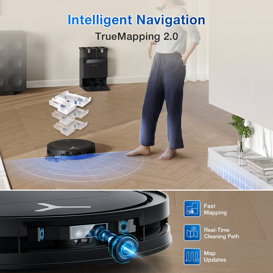 deebot t50 pro omni saug- und wischroboter mit lidar starke saugkraft teppich schlank