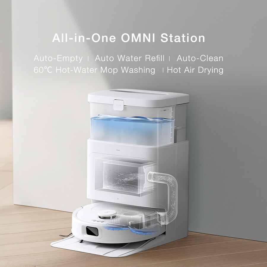 deebot n30 pro omni weißer selbstentleerender saug- und wischroboter kantenreinigung starke saugkraft app-steuerung