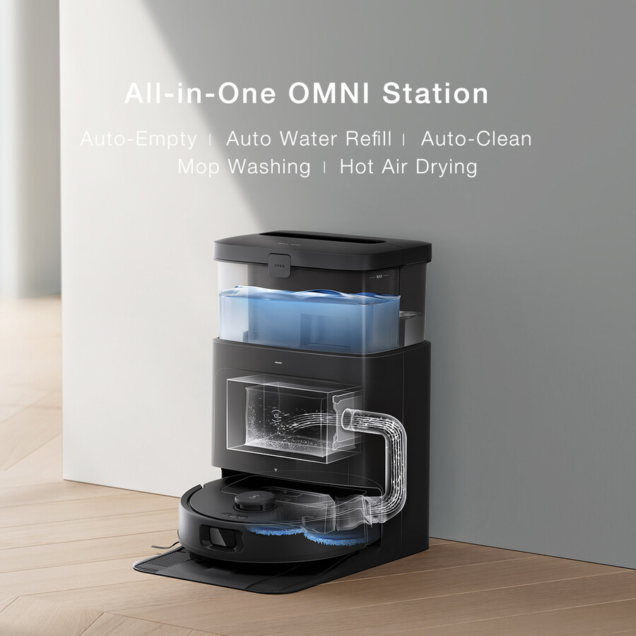 deebot n30 omni saug- und wischroboter für teppiche kartierung selbstentleerung automatisches anheben